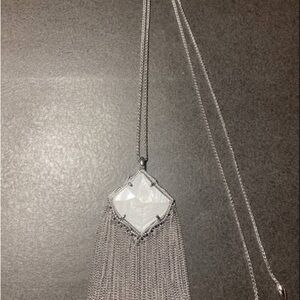 Kendra Scott Silver Necklace with White Pendant